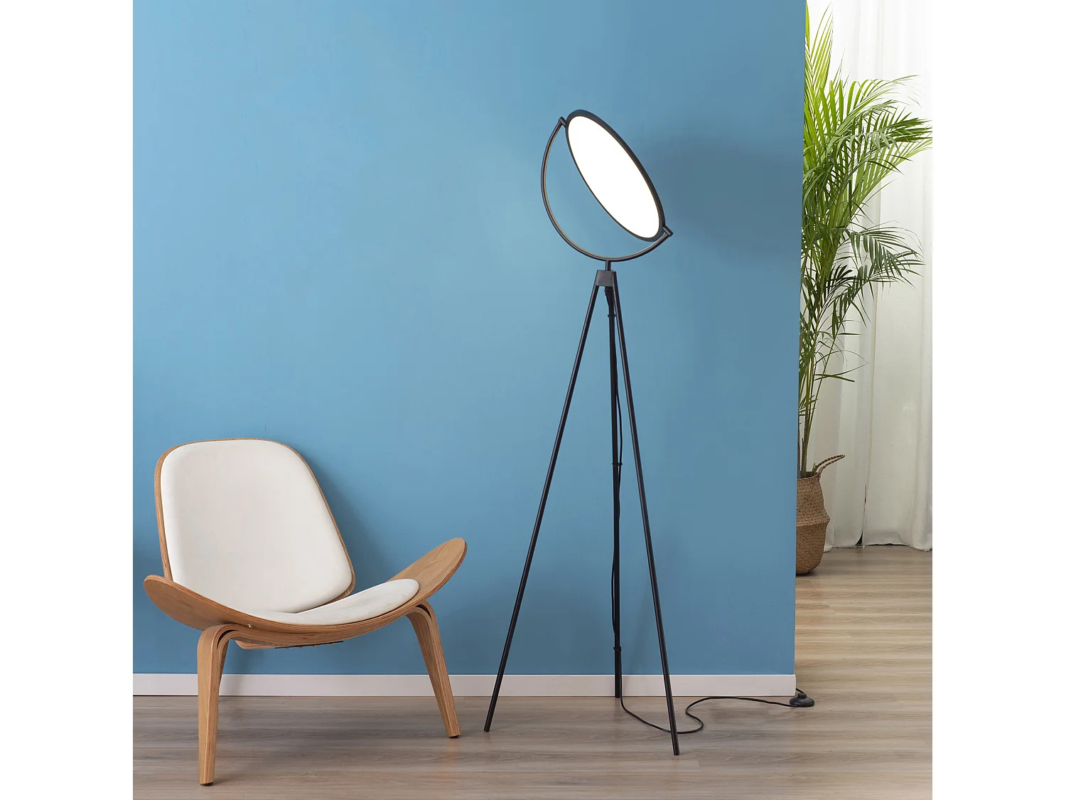 Lámpara de pie negro 60x60x163 cm HOMCOM