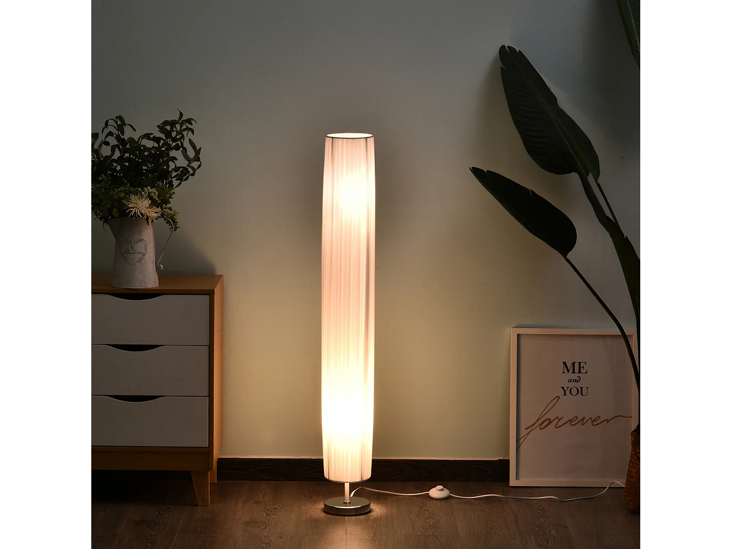 Lámpara de pie blanco 15x15x120cm HOMCOM