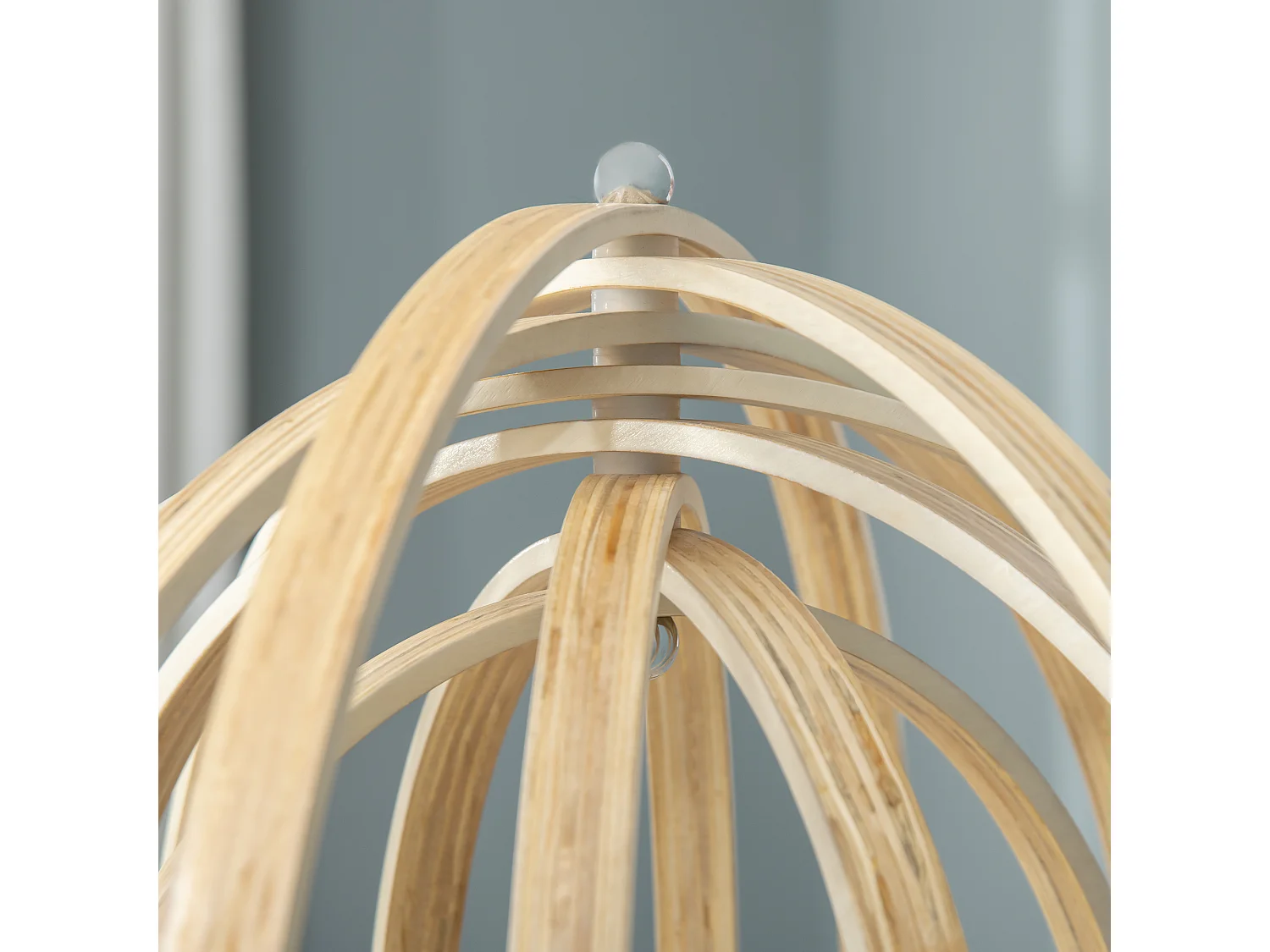 Lámpara de pie madera natural 38x38x160 cm HOMCOM