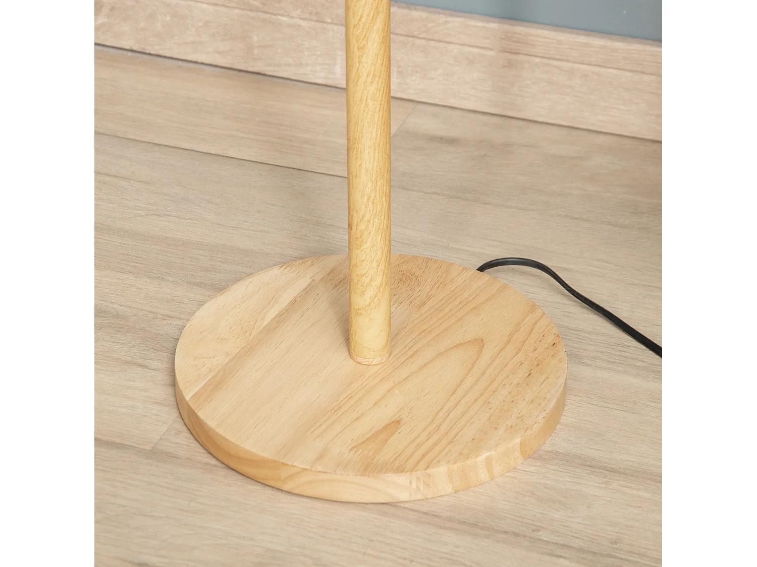 Lámpara de pie madera natural 38x38x160 cm HOMCOM