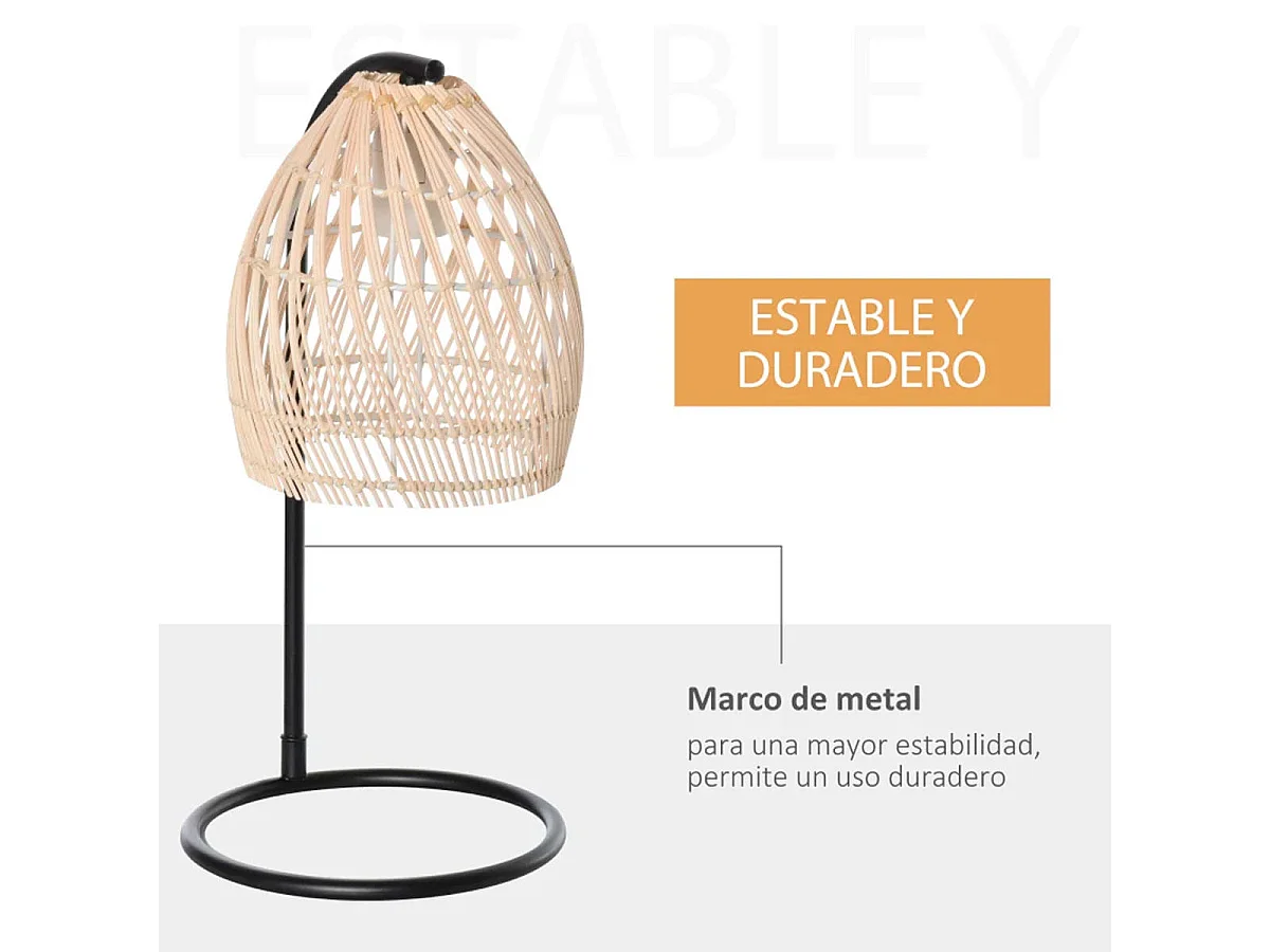 Lámpara de mesa madera natural 20x20x41 cm HOMCOM