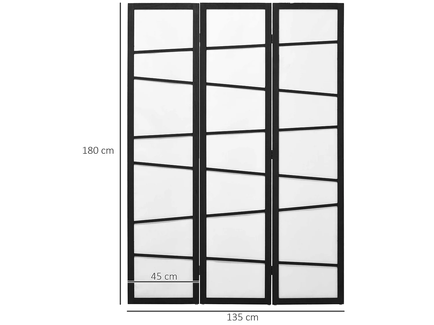 Biombo separador blanco y negro 120x170x1.8 cm HOMCOM