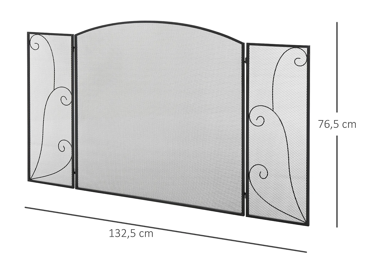 Pantalla de chimenea negro 132.5x76.5 cm HOMCOM
