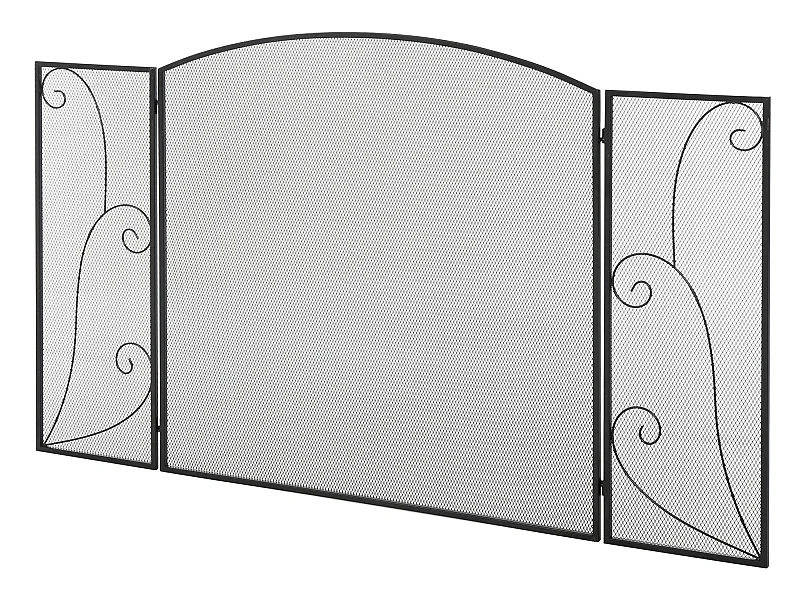 Pantalla de chimenea negro 132.5x76.5 cm HOMCOM