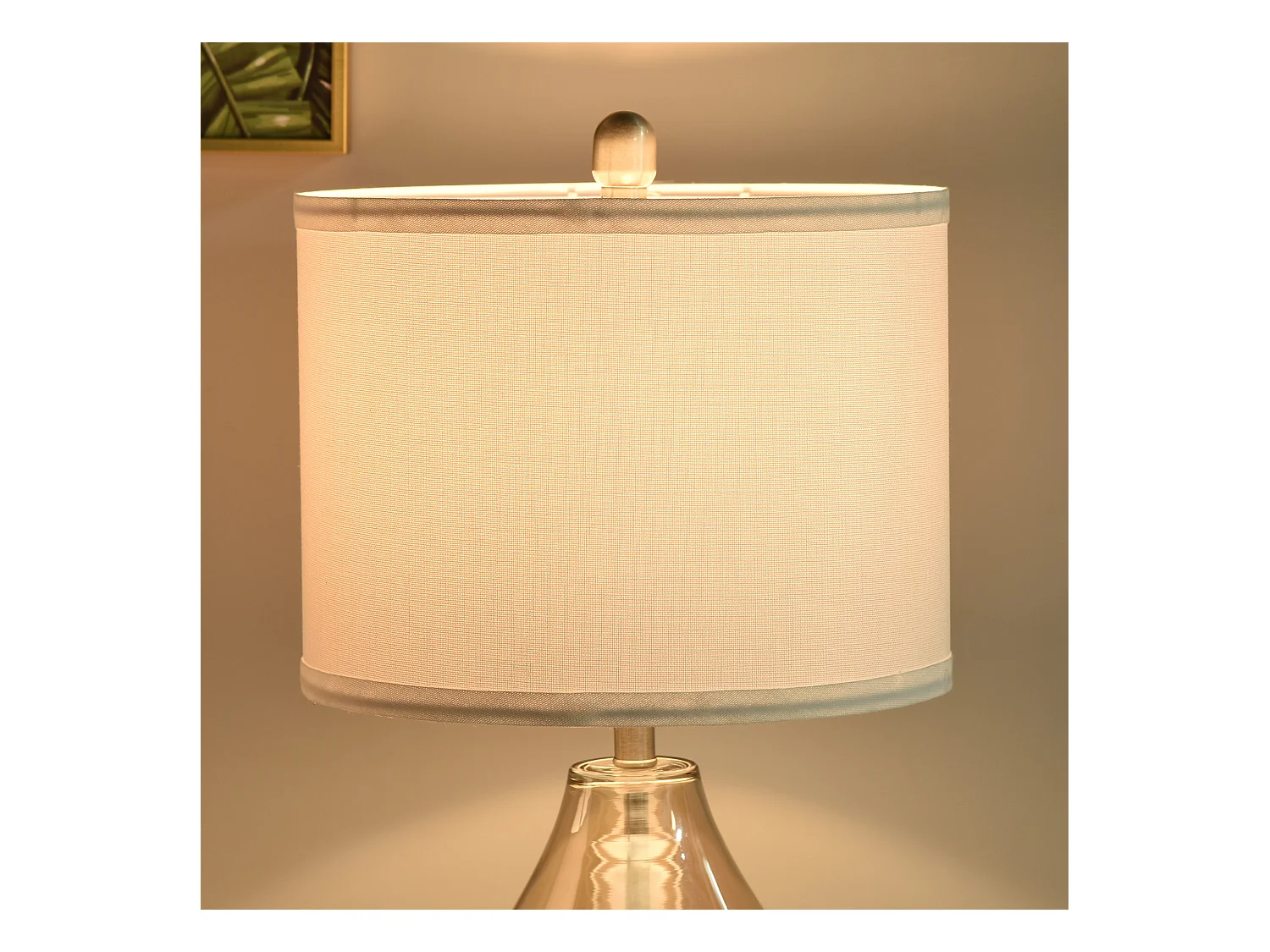 Lámpara de mesa blanco, plata, ámbar 30x30x56 cm HOMCOM