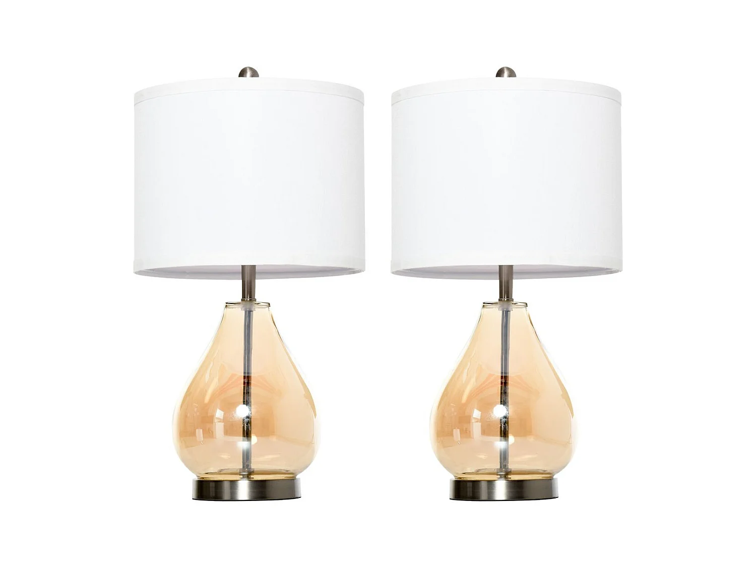 Lámpara de mesa blanco, plata, ámbar 30x30x56 cm HOMCOM