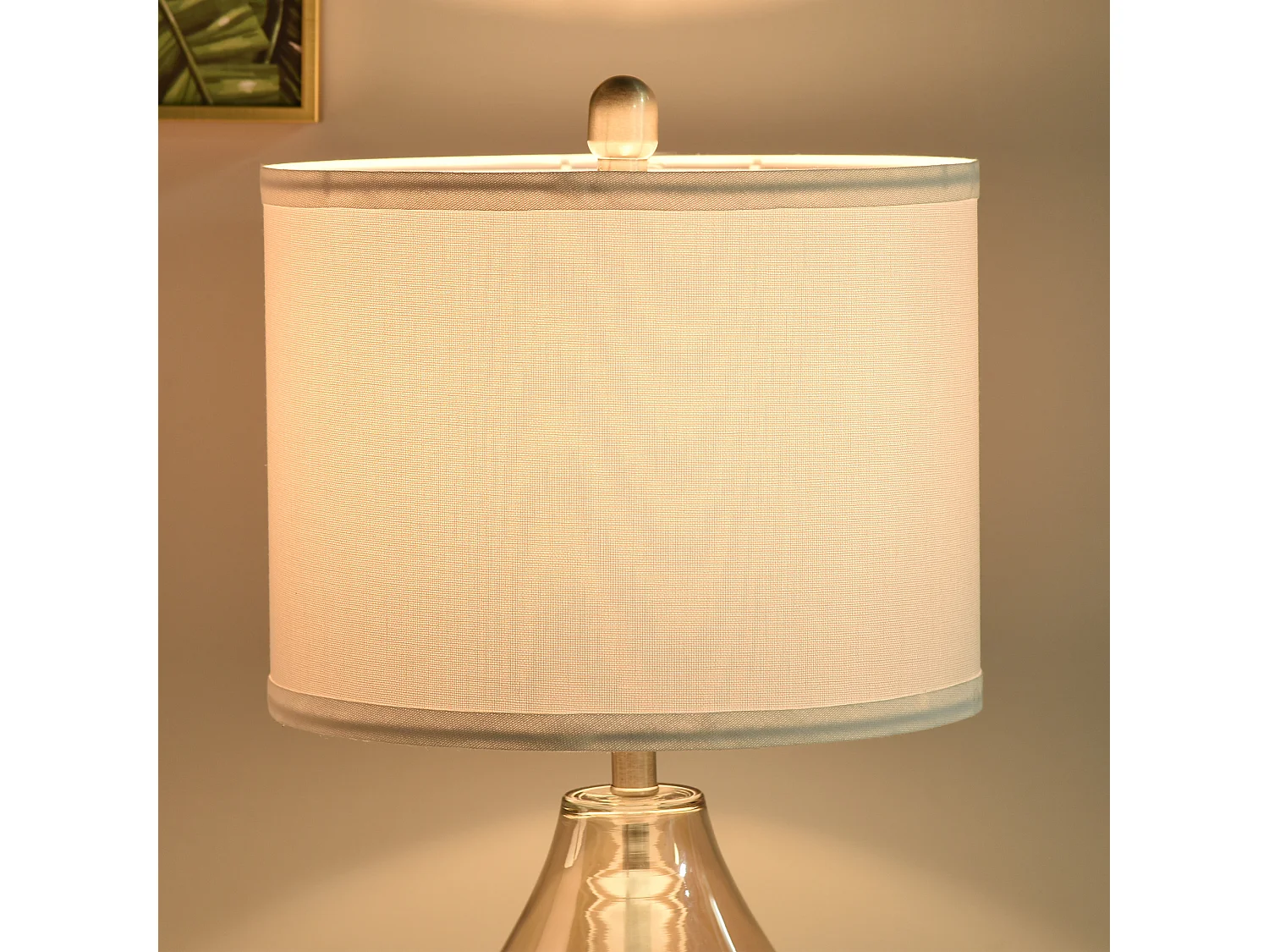 Lámpara de mesa blanco, plata, ámbar 30x30x56 cm HOMCOM