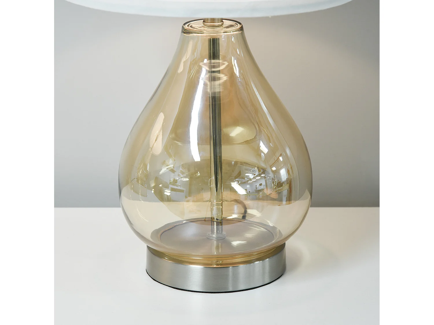 Lámpara de mesa blanco, plata, ámbar 30x30x56 cm HOMCOM