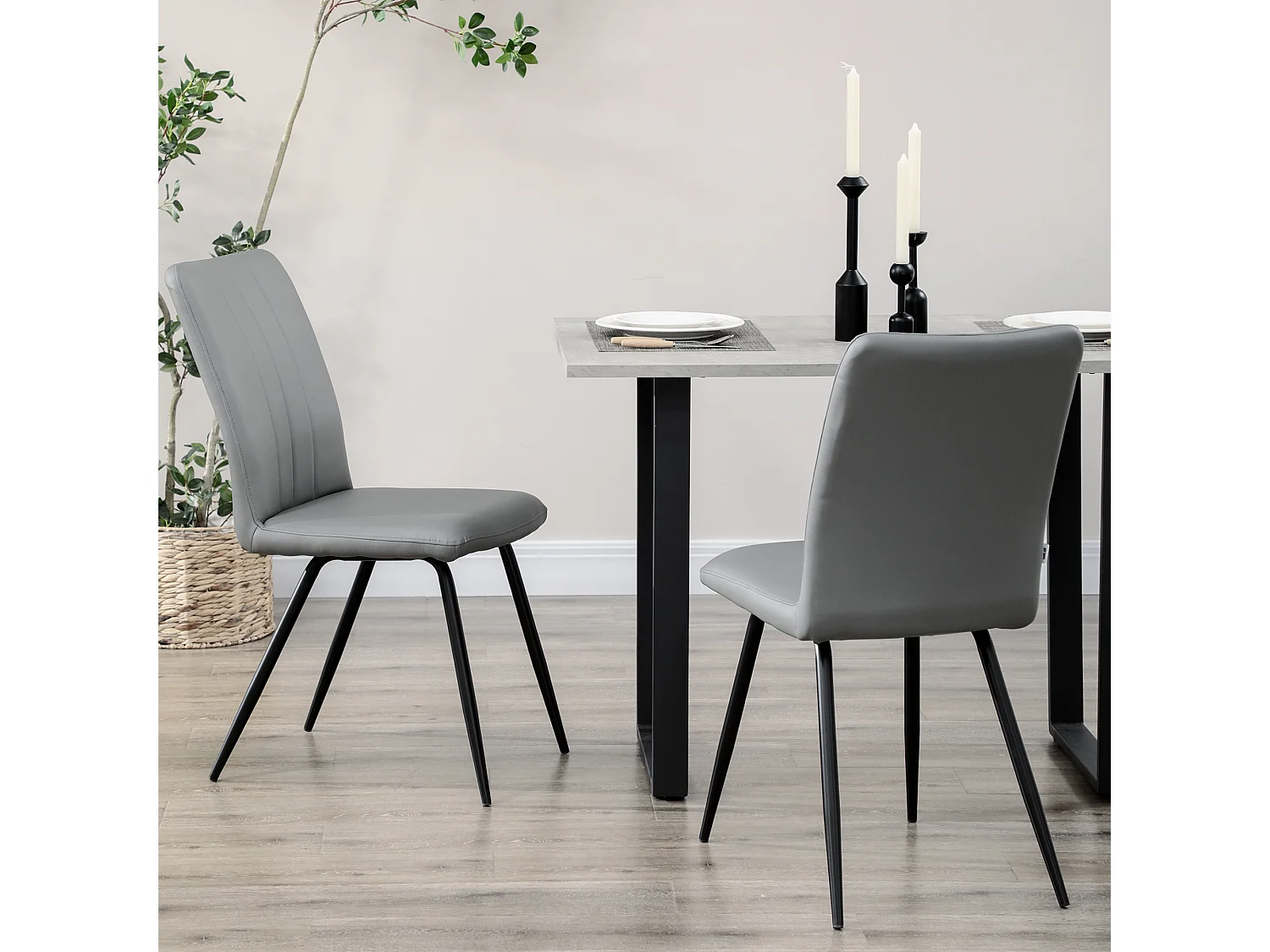 Sillas de comedor gris 43x62x88 cm HOMCOM