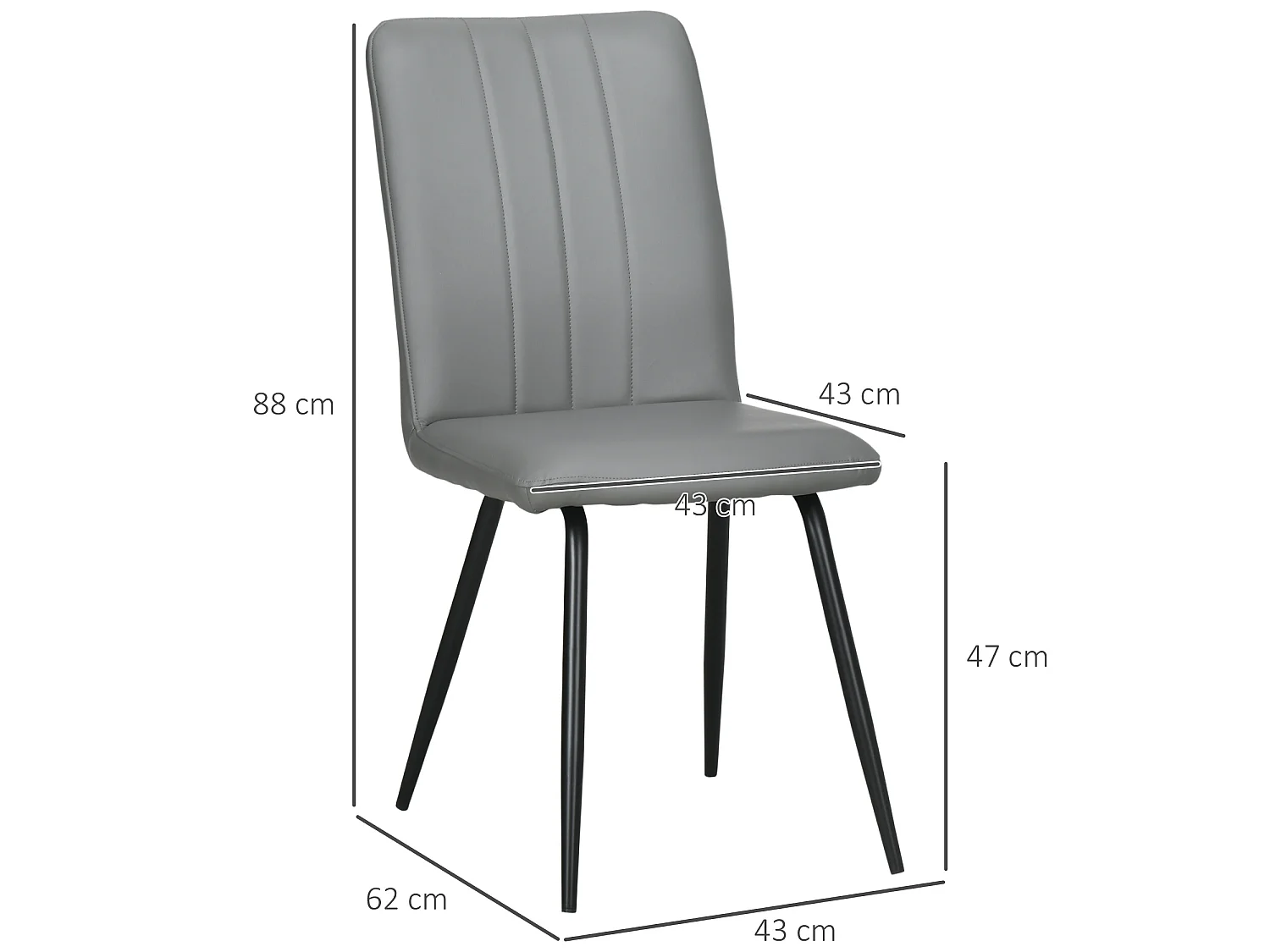 Sillas de comedor gris 43x62x88 cm HOMCOM