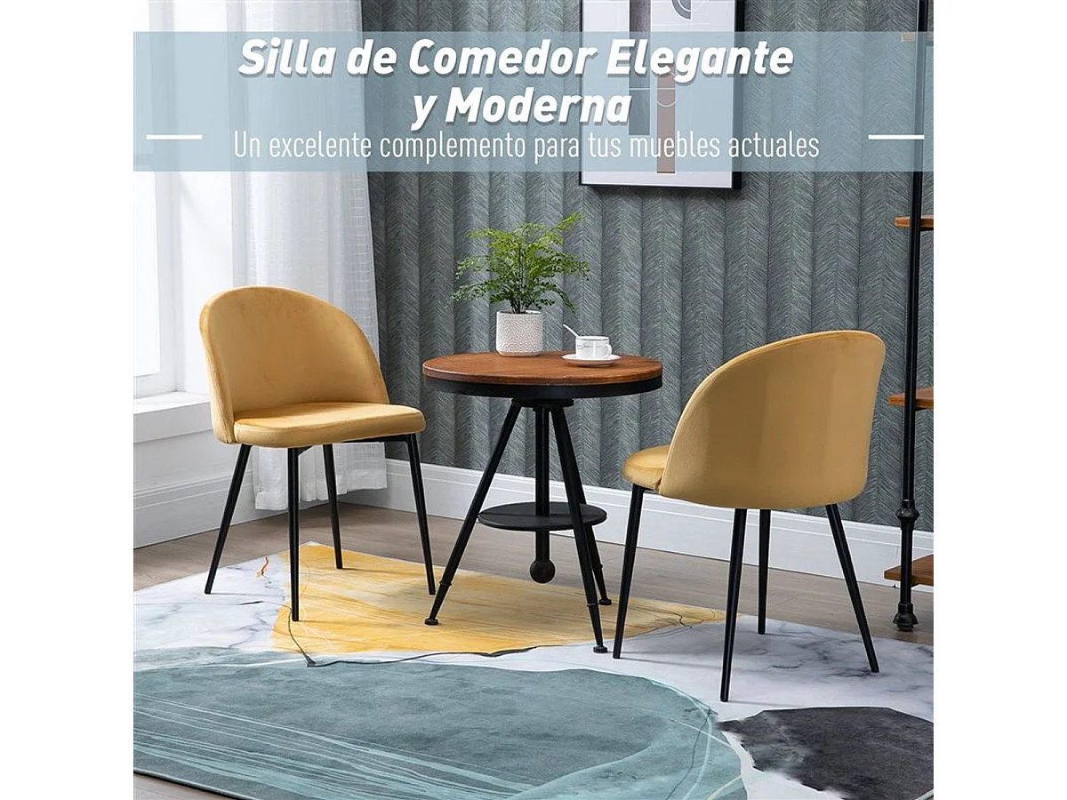 Set 2 sillas de comedor camel 49x50x77 cm HOMCOM