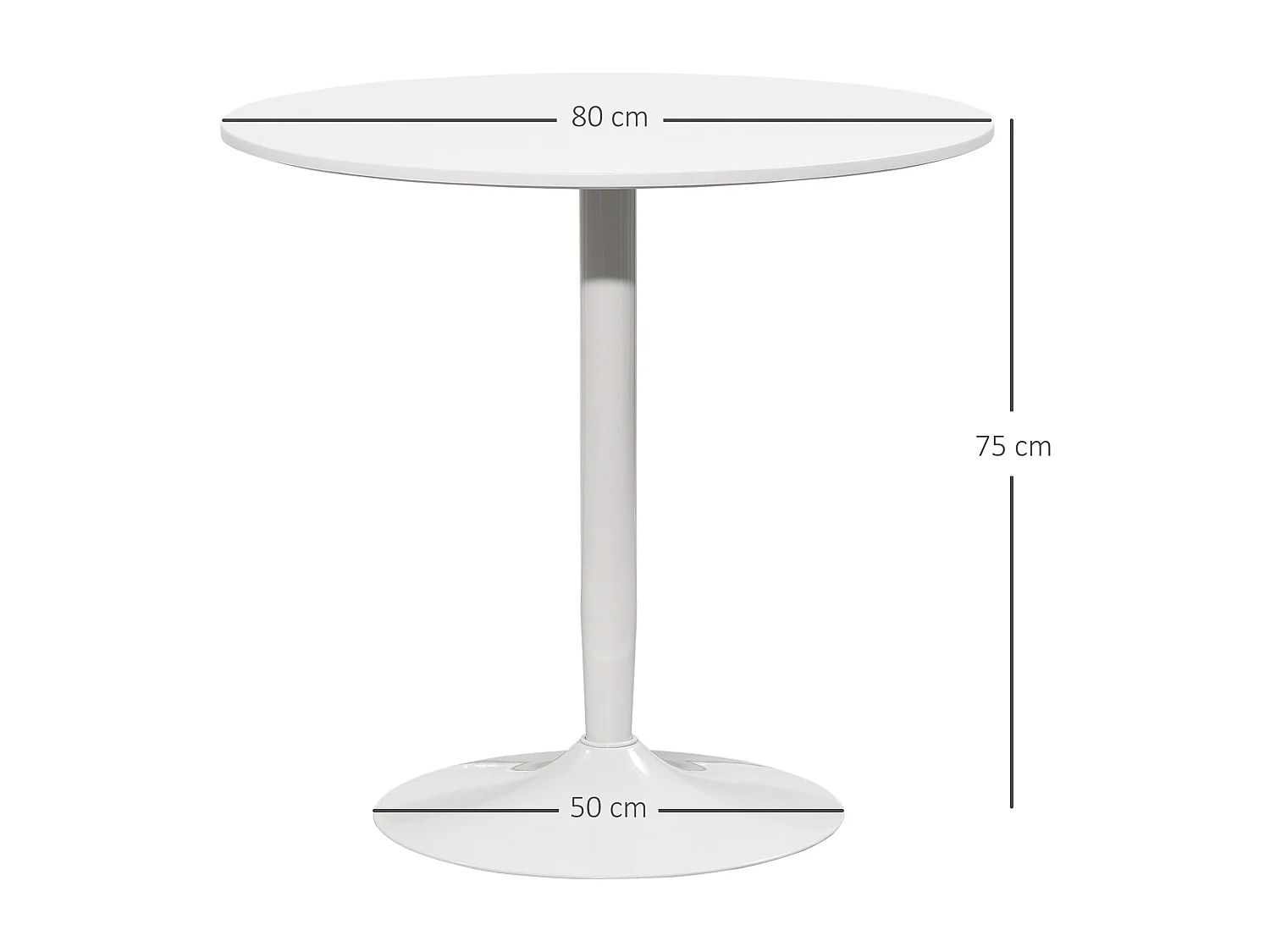 Mesa de comedor blanco 80x80x75 cm HOMCOM