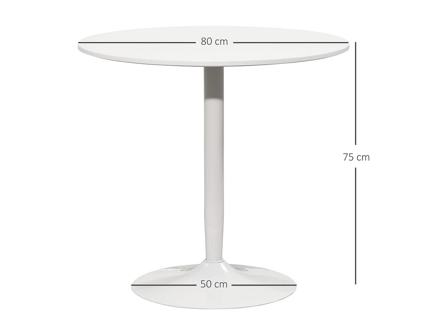 Mesa de comedor blanco 80x80x75 cm HOMCOM