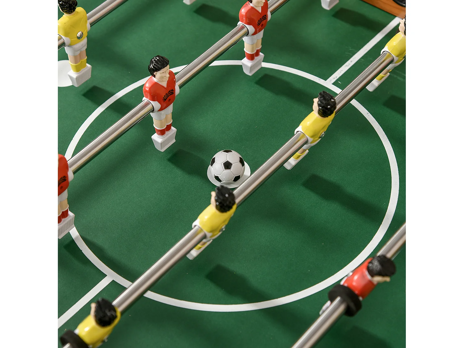 Futbolín de madera madera natural 122x61x80,7cm HOMCOM