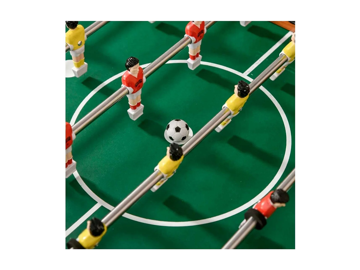 Futbolín de madera madera natural 122x61x80,7cm HOMCOM