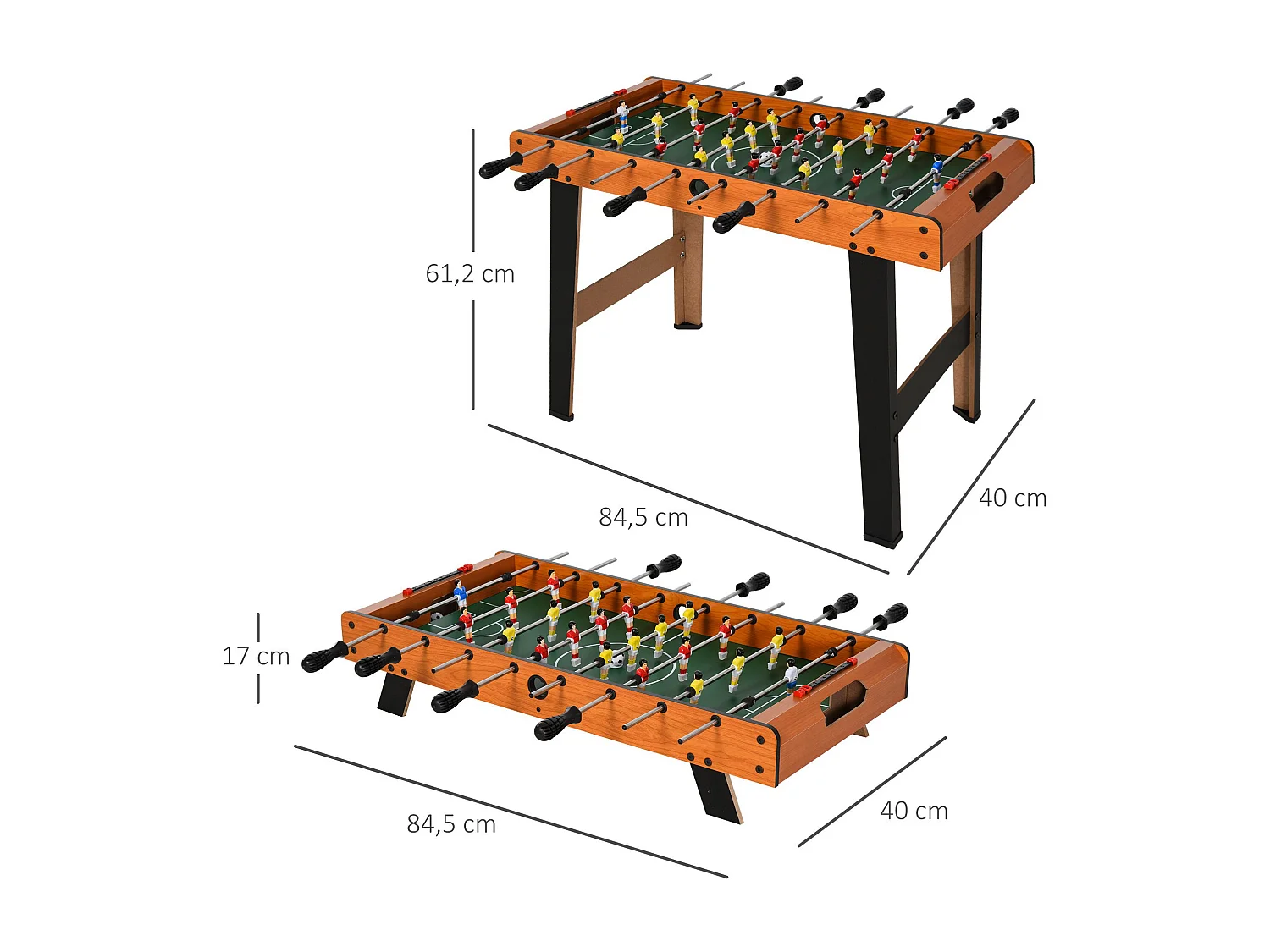 Mesa de futbolín multi-colored 84,5x40x61,2 cm HOMCOM