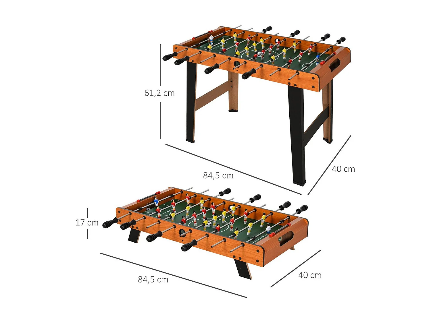 Mesa de futbolín multi-colored 84,5x40x61,2 cm HOMCOM