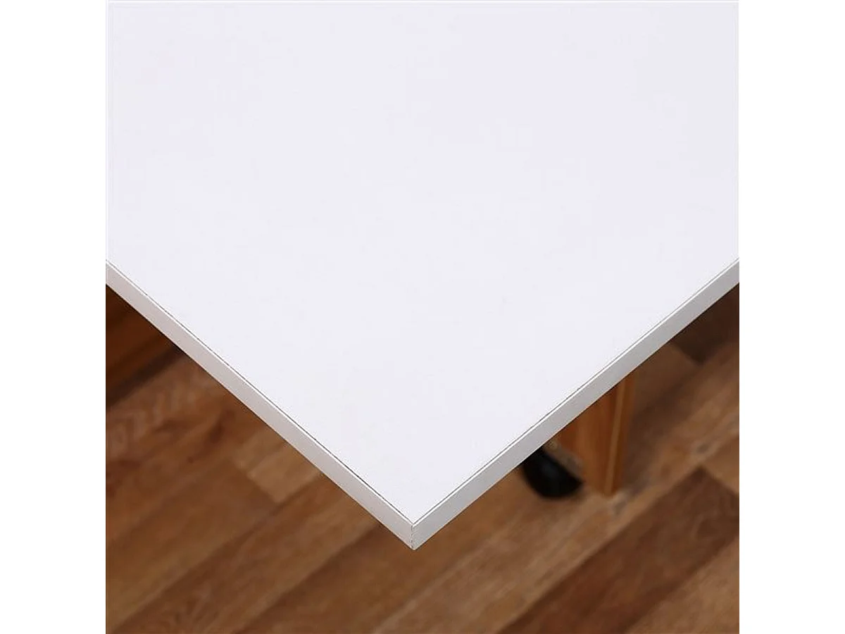 Mesa plegable con ruedas blanco y madera 120x80x73 cm HOMCOM