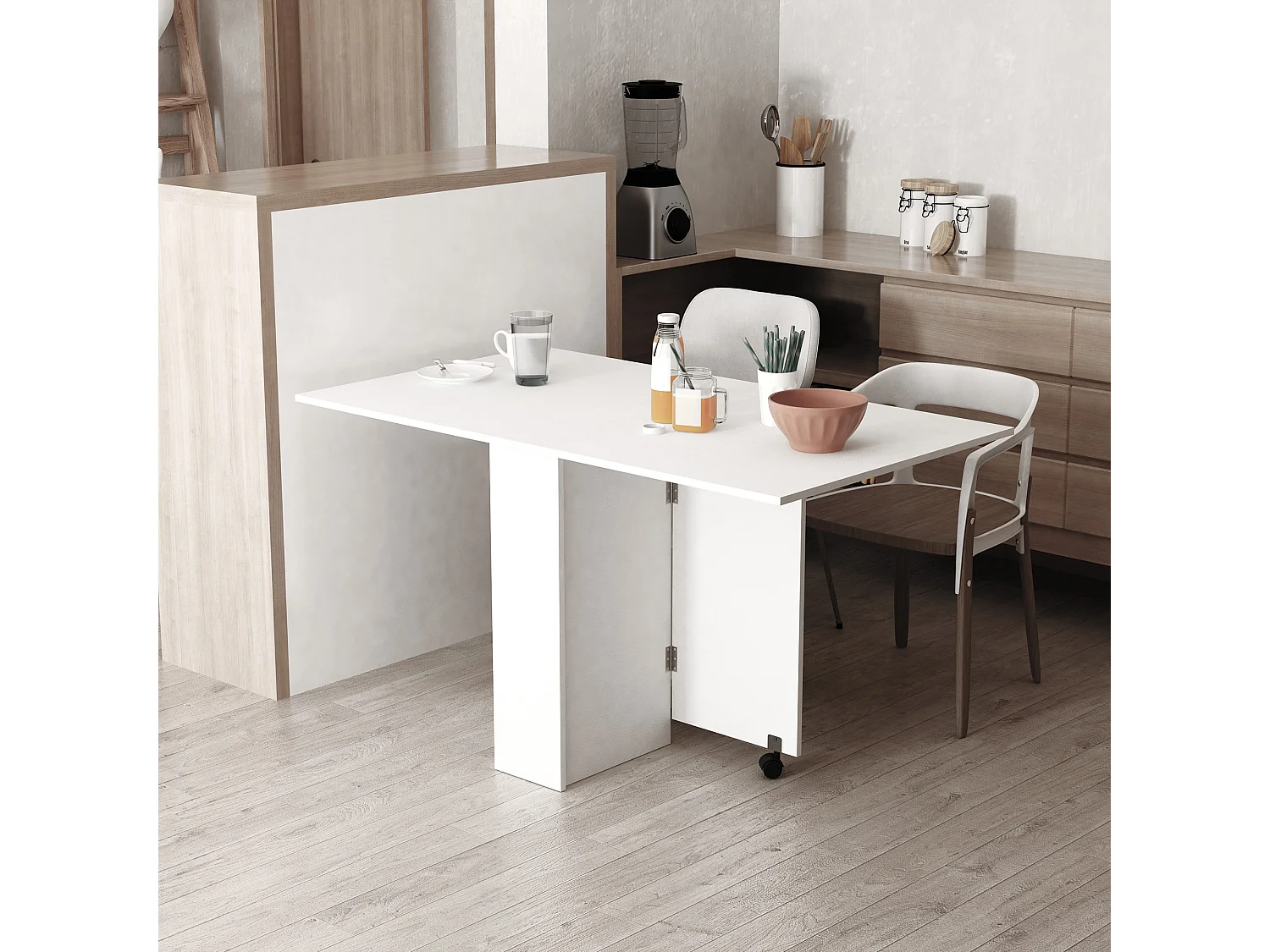 Mesa de comedor plegable blanco 75x140x74 cm HOMCOM