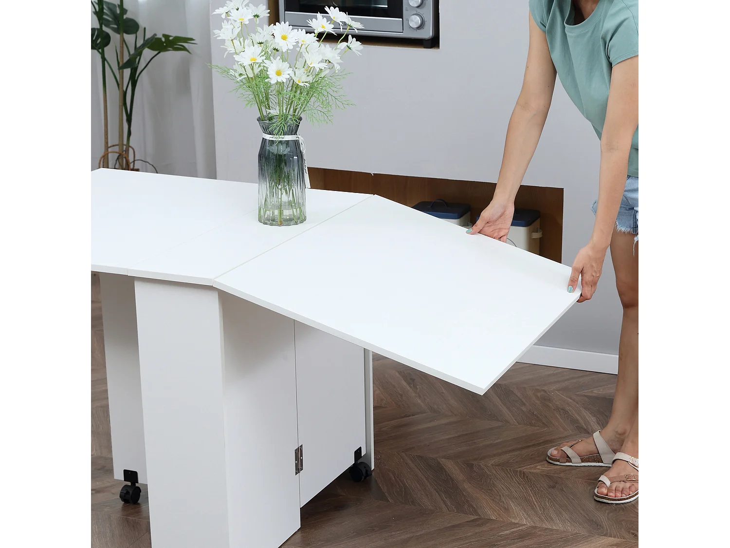 Mesa de comedor plegable blanco 75x140x74 cm HOMCOM