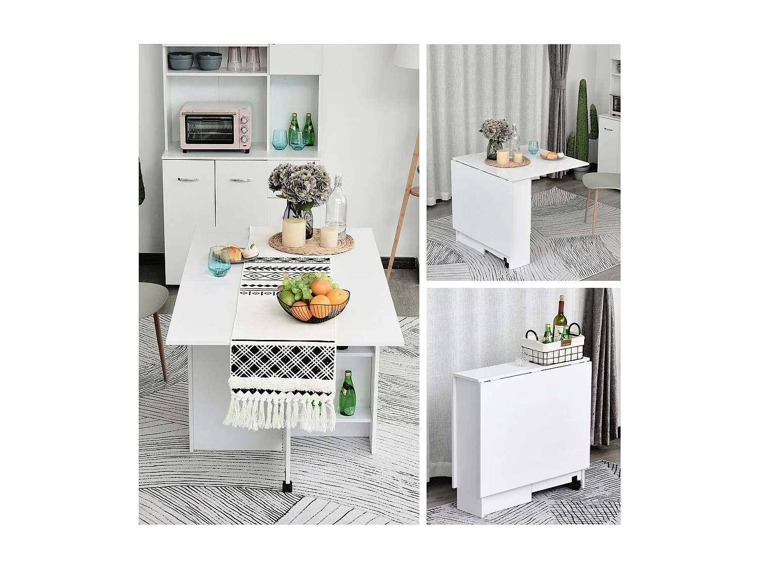 Mesa de comedor plegable blanco 75x140x74 cm HOMCOM