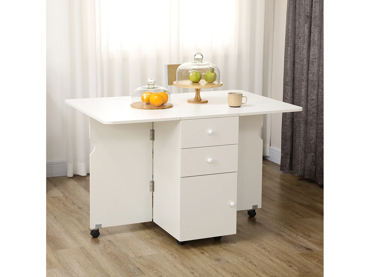 Mesa plegable cocina blanco 120x80x75 cm HOMCOM