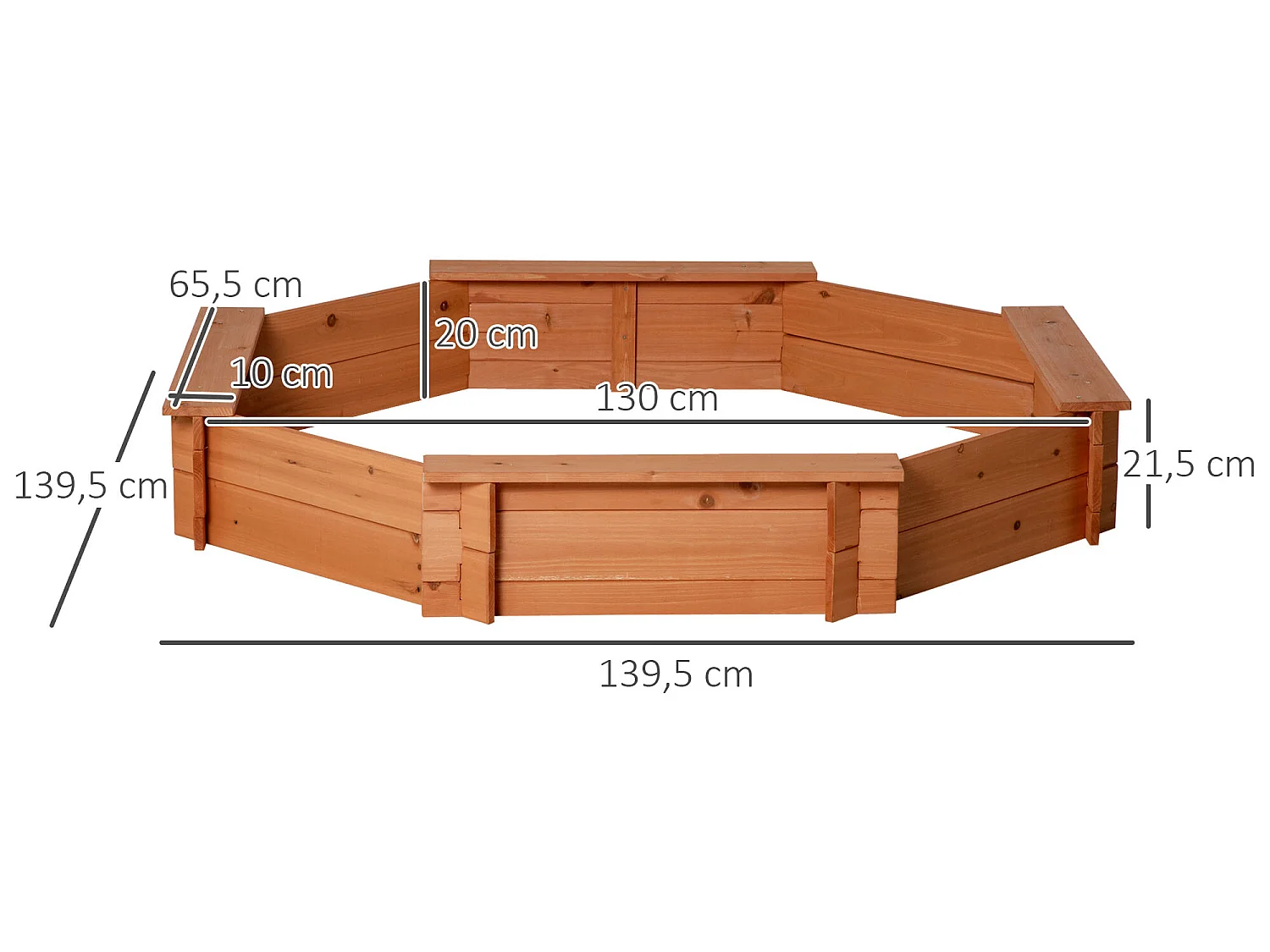 Arenero infantil rojo y azul 139.5x139.5x21.5 cm Outsunny