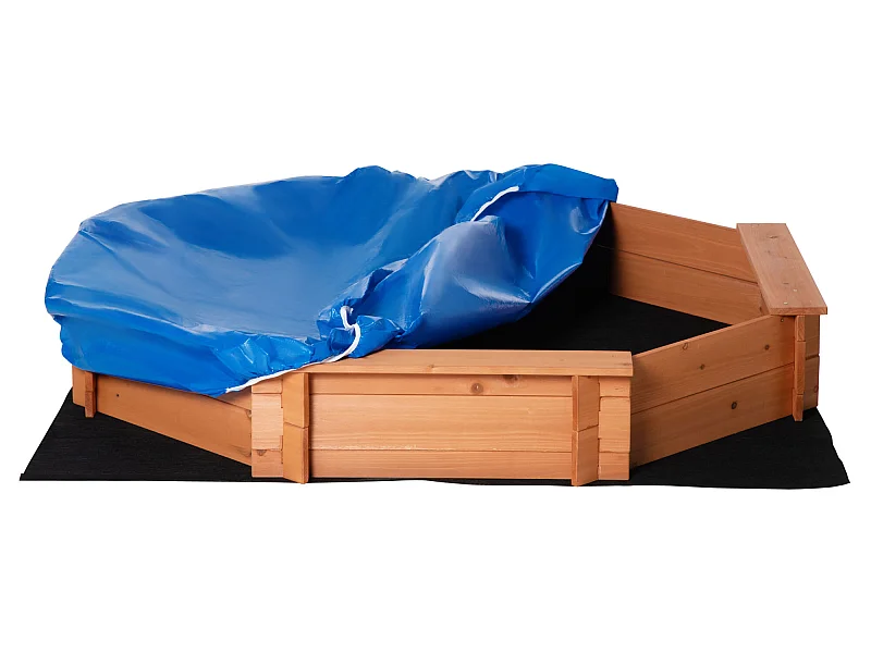 Arenero infantil rojo y azul 139.5x139.5x21.5 cm Outsunny