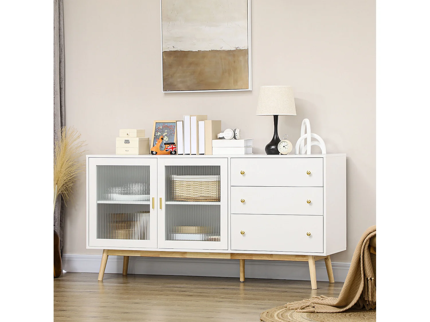 Aparador de cocina blanco 160x40x80 cm HOMCOM