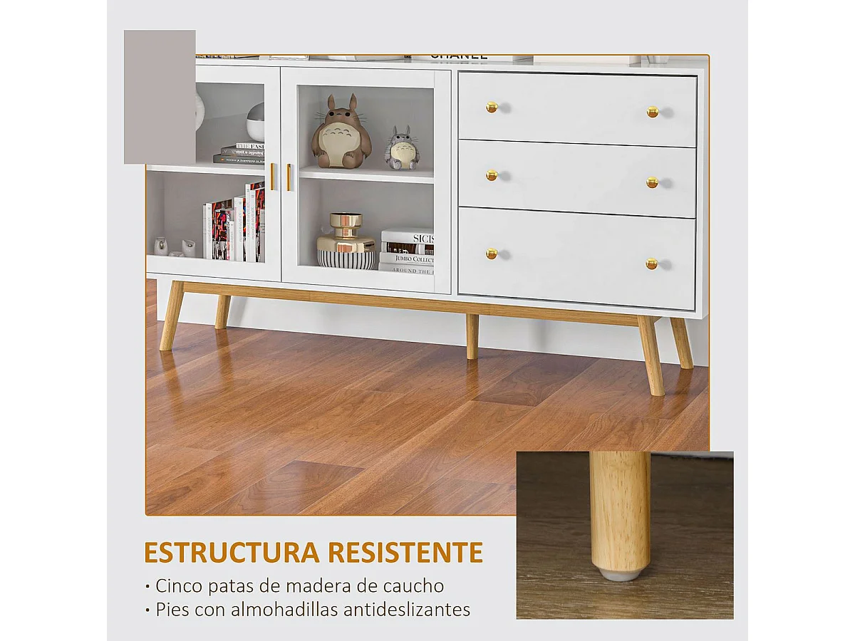 Aparador de cocina blanco 160x40x80 cm HOMCOM