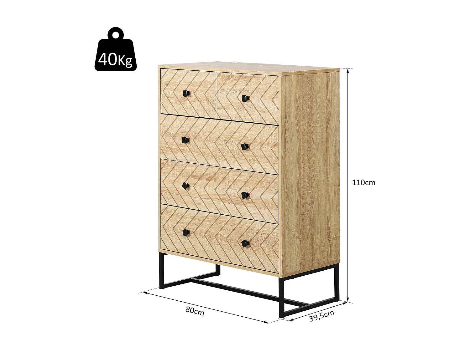 Armario auxiliar color de madera natural 80x39.5x110 cm HOMCOM