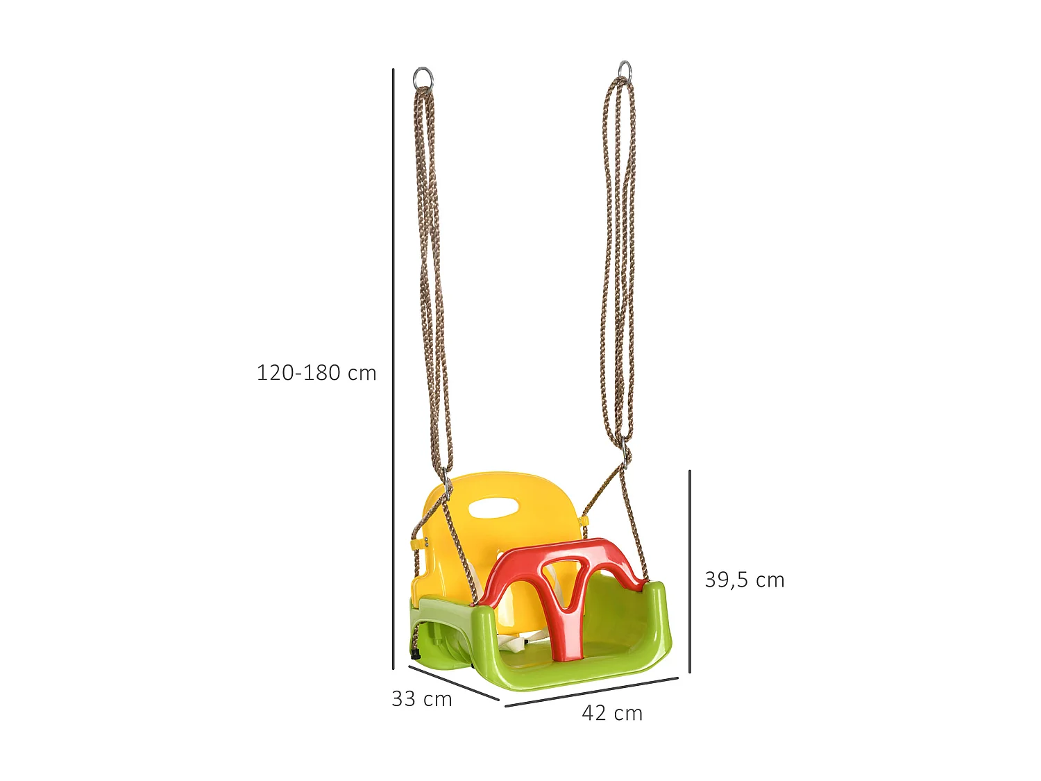Columpio para bebé verde 42x33x180 cm Outsunny