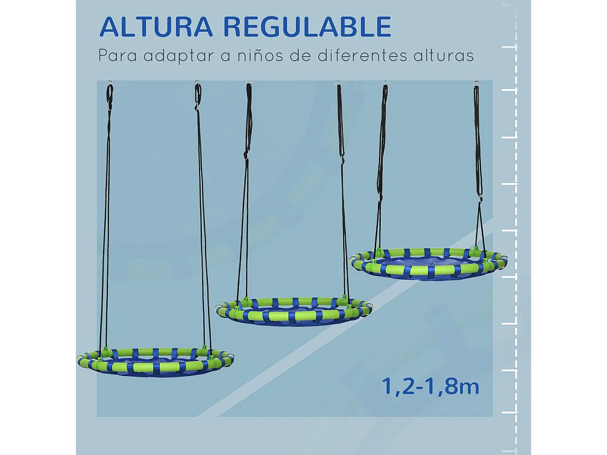 Columpio infantil azul 100x100x180 cm Outsunny