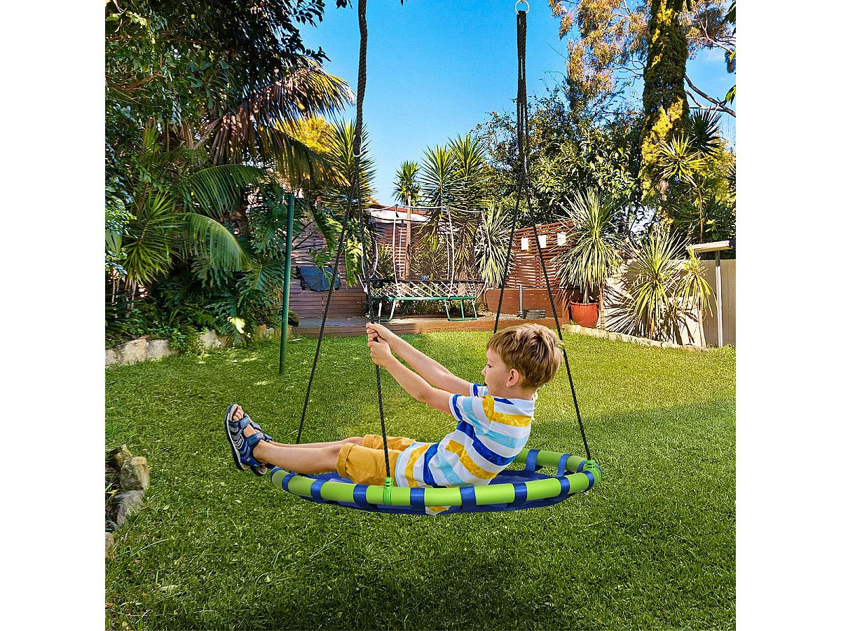 Columpio infantil azul 100x100x180 cm Outsunny