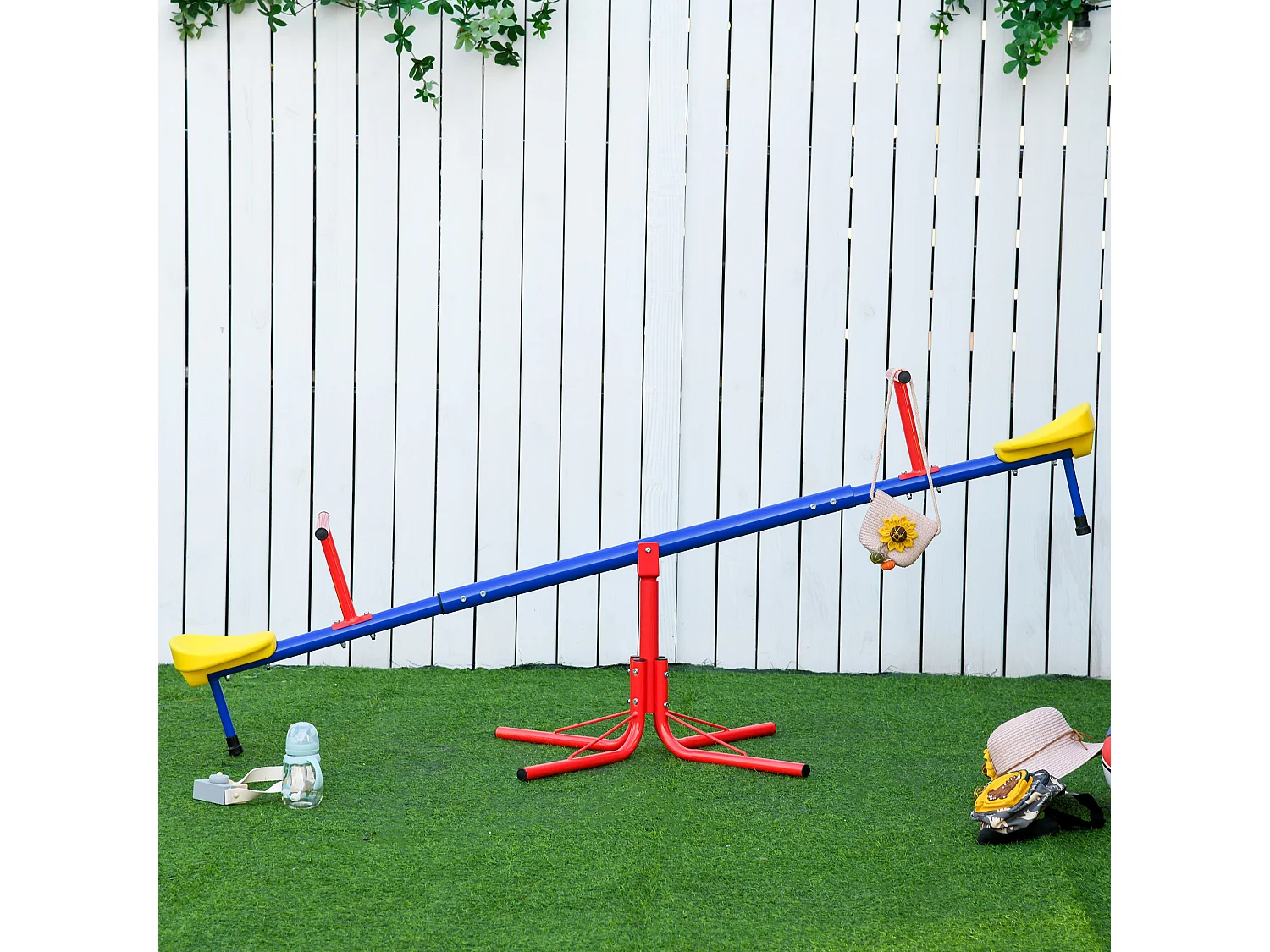 Balancín giratorio infantil multicolor 182x77x63 cm Outsunny