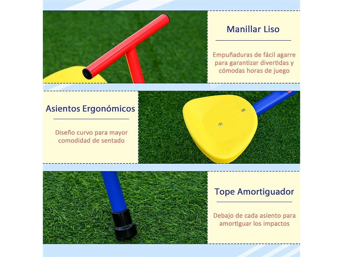 Balancín giratorio infantil multicolor 182x77x63 cm Outsunny