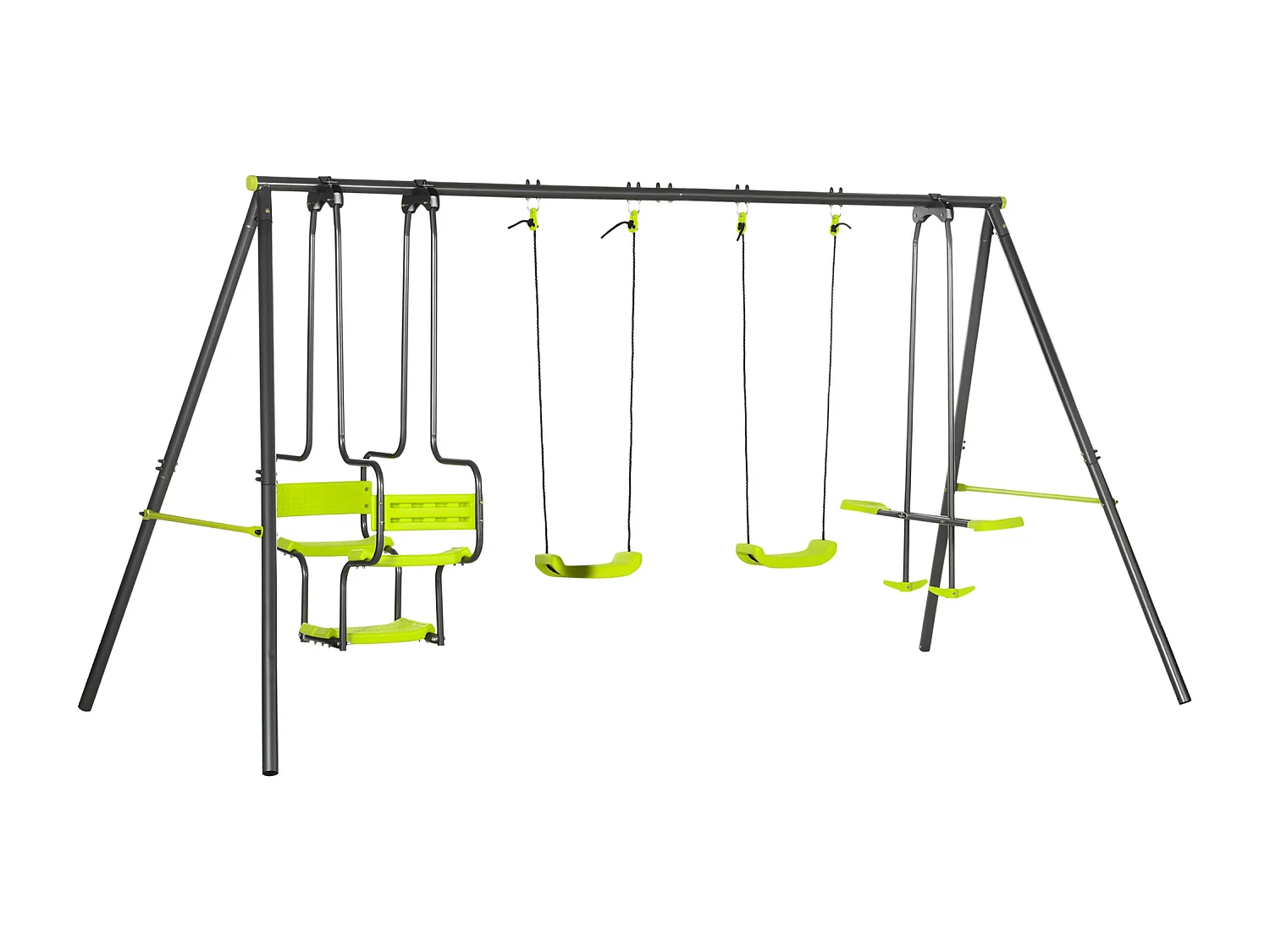 Set de columpio verde y negro 355x184x186 cm Outsunny