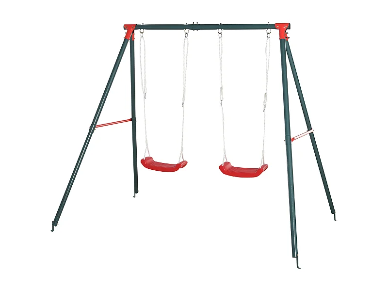 Columpio doble para niños multicolor 239x156x180 cm Outsunny