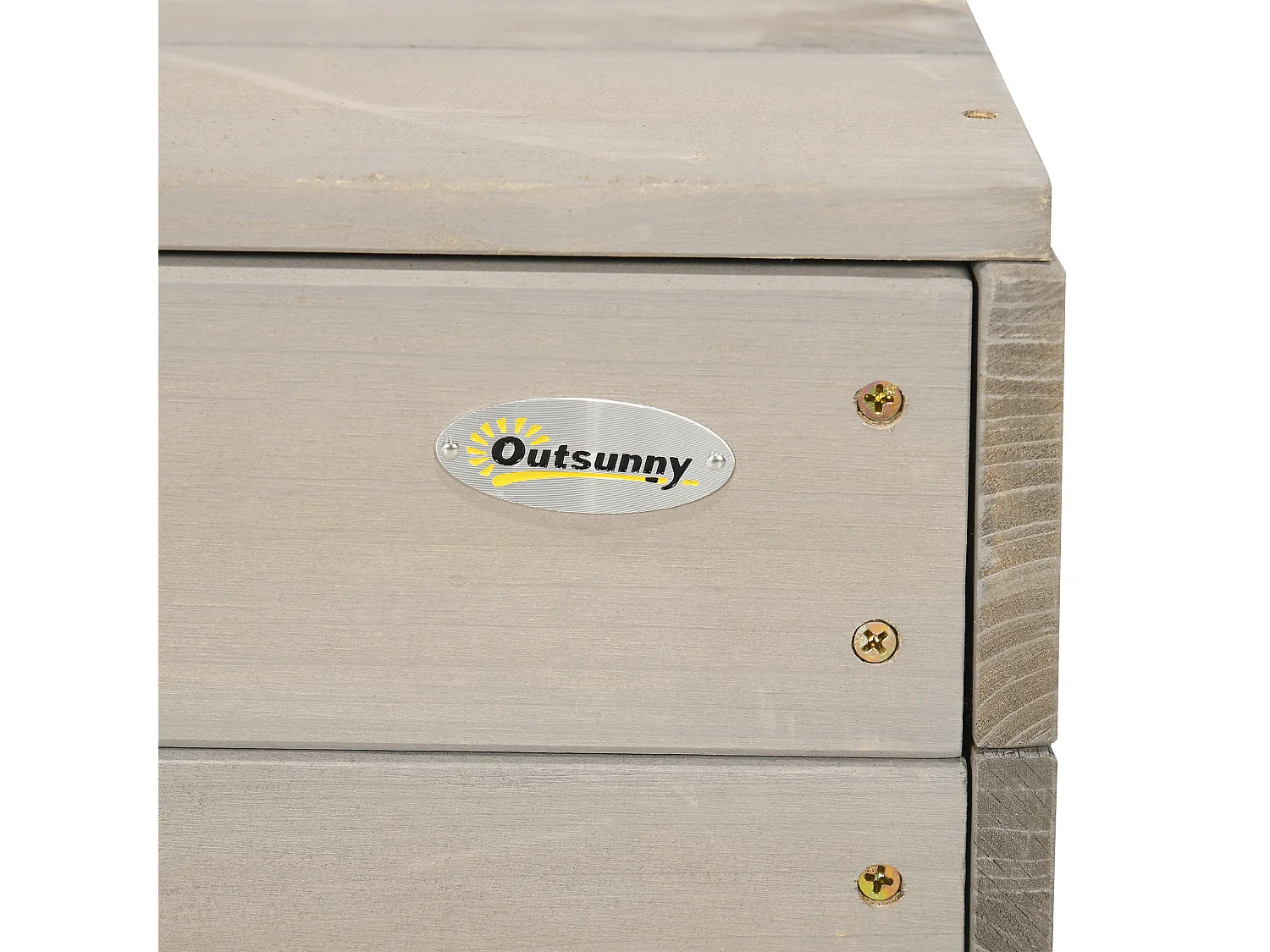 Arenero de madera gris 114x113x110 cm Outsunny