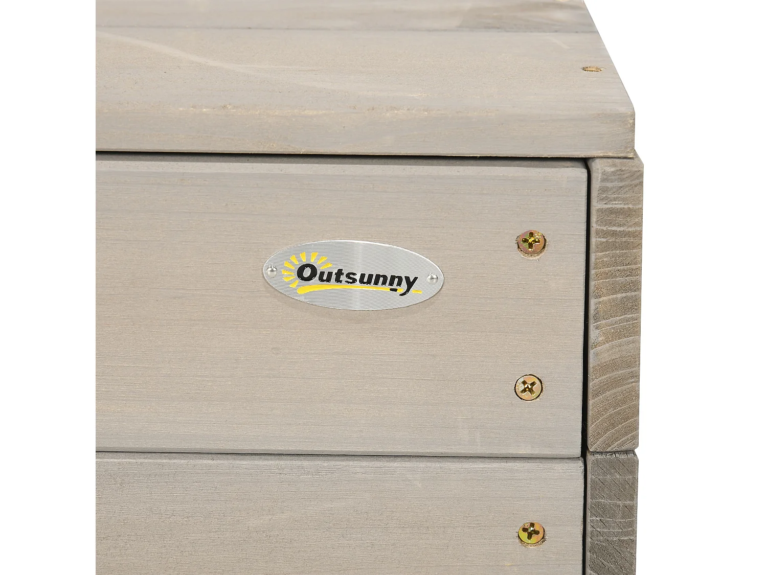 Arenero de madera gris 114x113x110 cm Outsunny