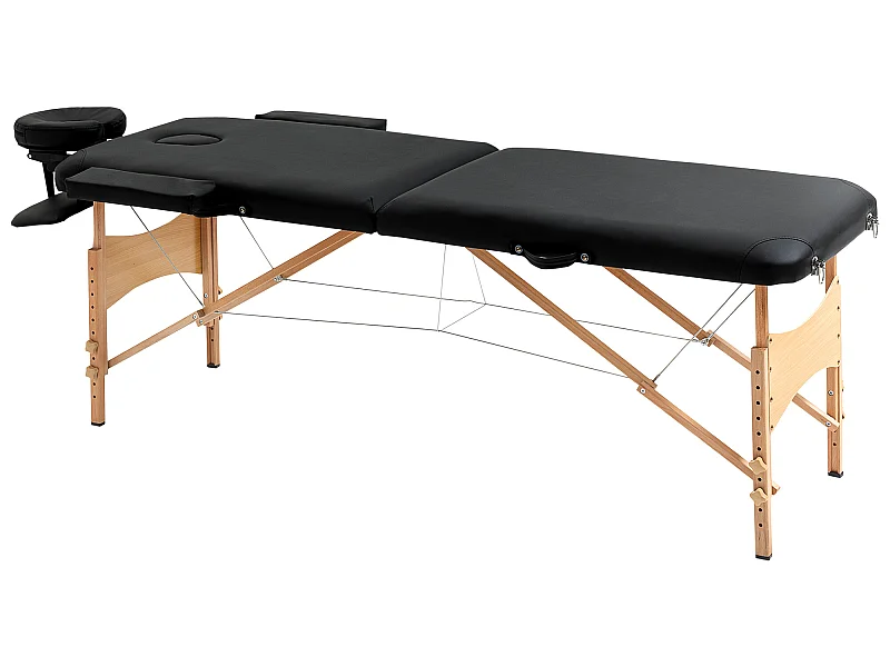 Camilla de masaje plegable negro 185x60x88 cm HOMCOM