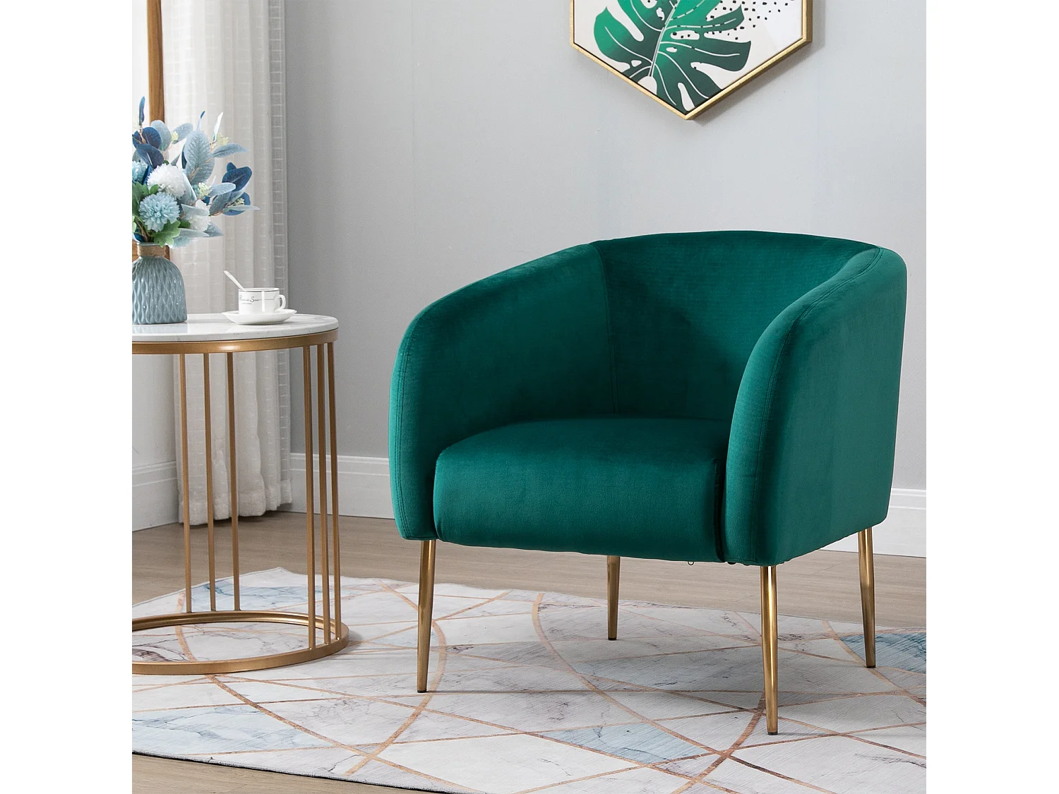 Sillón individual verde 75x74x76 cm HOMCOM