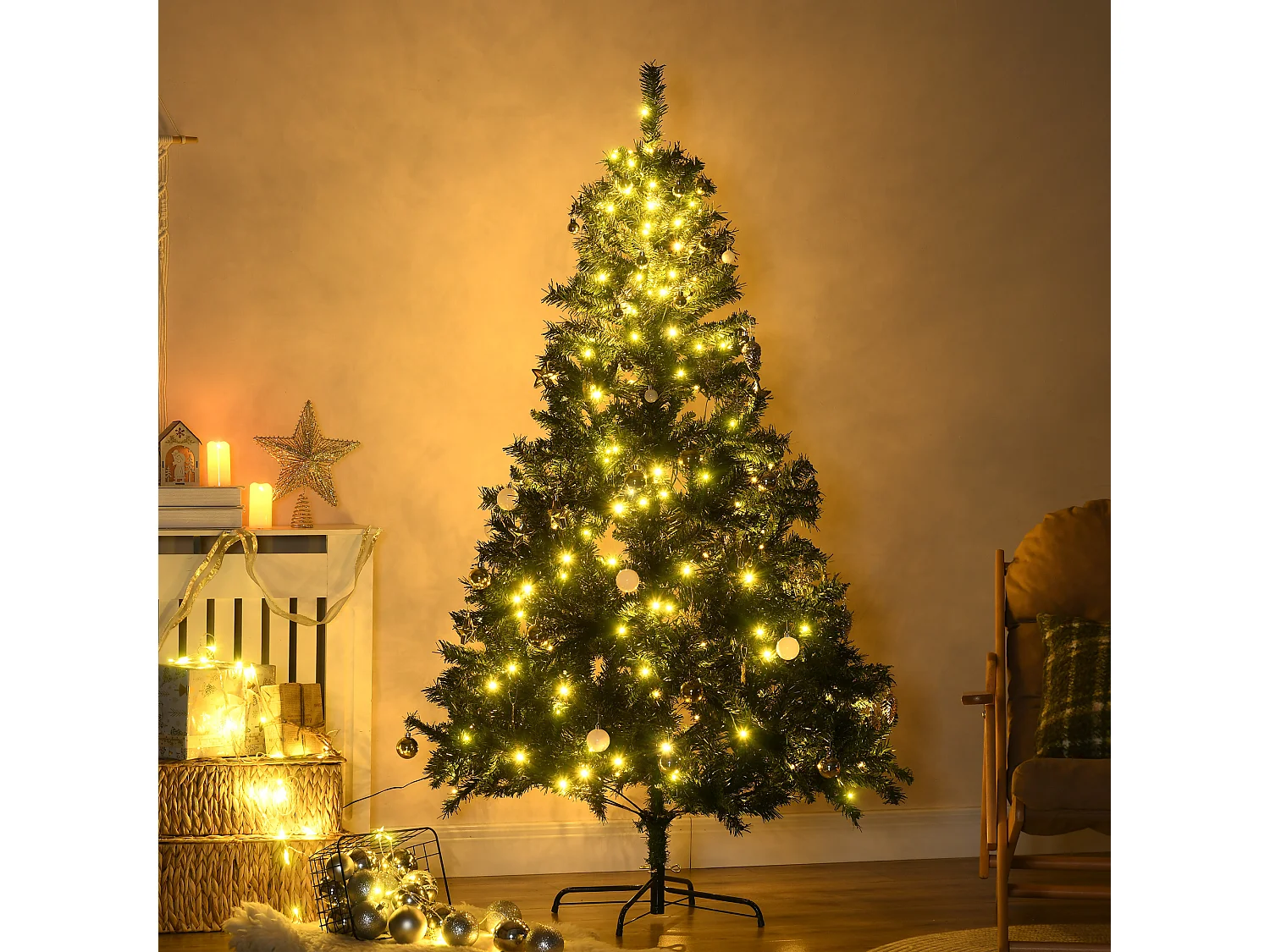 Árbol de navidad verde ø112x180 cm HOMCOM