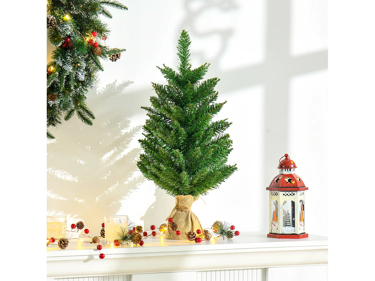 Árbol de navidad pequeño verde 44x44x60 cm HOMCOM