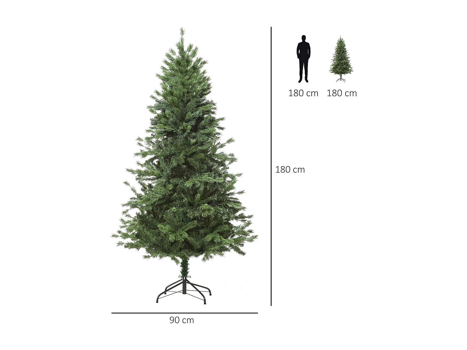 Árbol de navidad verde ø90x180 cm HOMCOM