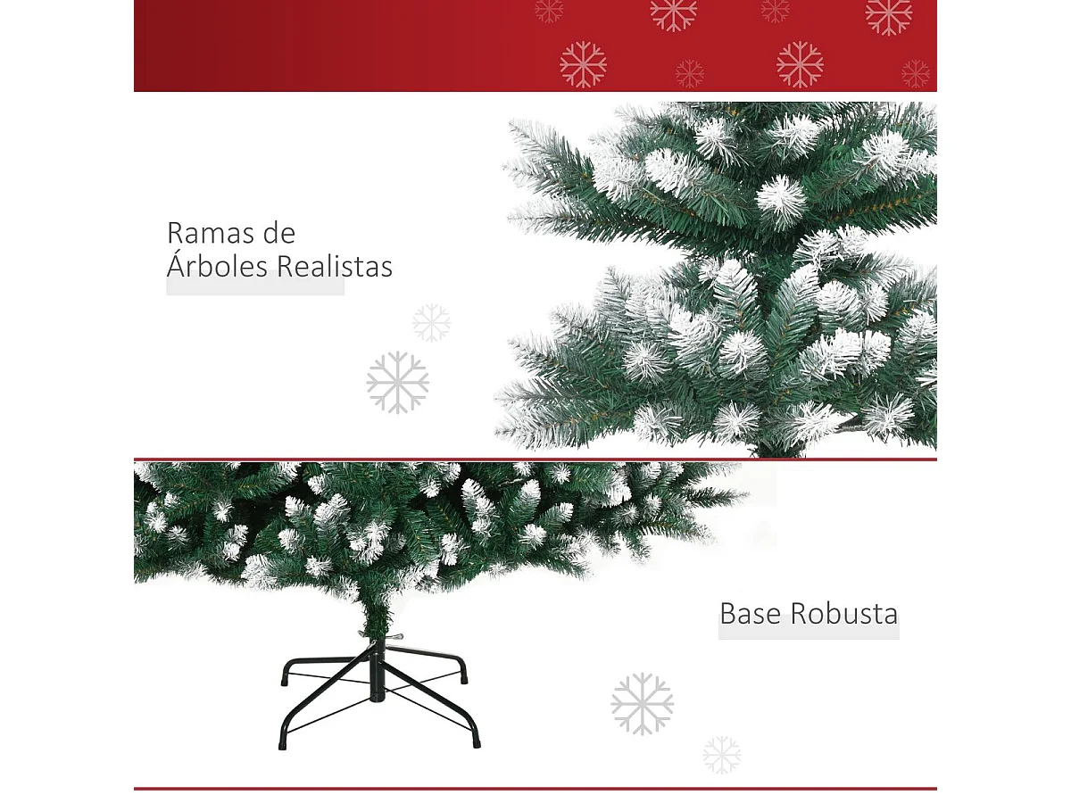 Árbol de navidad artificial verde 130x130x210 cm HOMCOM