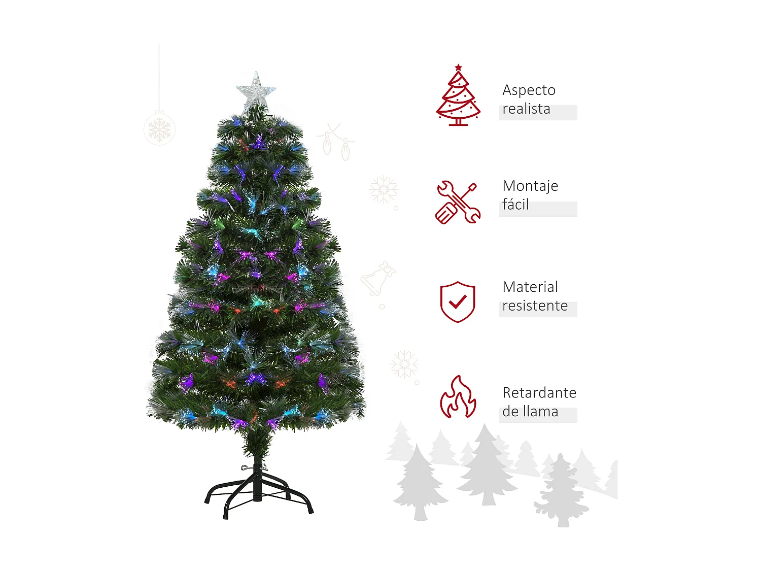 Árbol de navidad verde ø66x120 cm HOMCOM