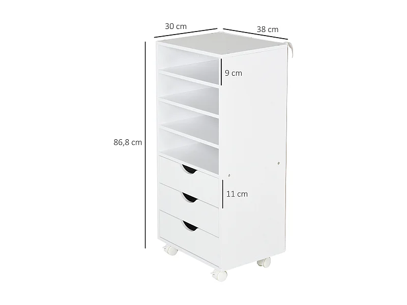 Armario de archivos blanco 38x40x86.8 cm Vinsetto