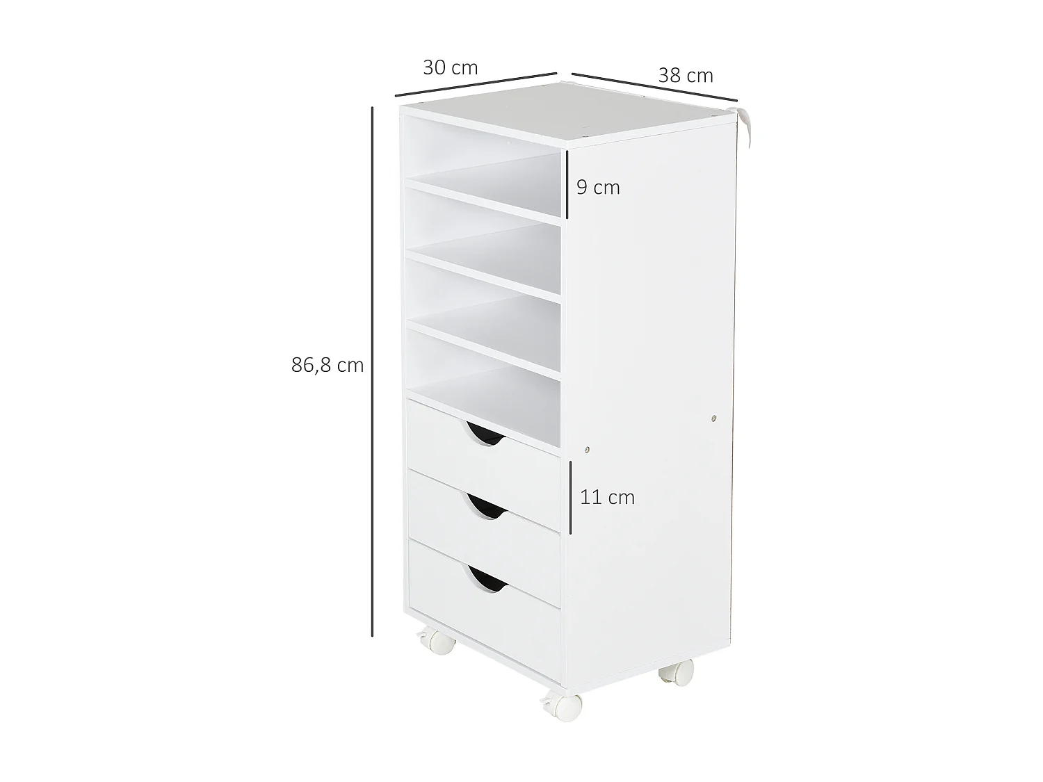 Armario de archivos blanco 38x40x86.8 cm Vinsetto