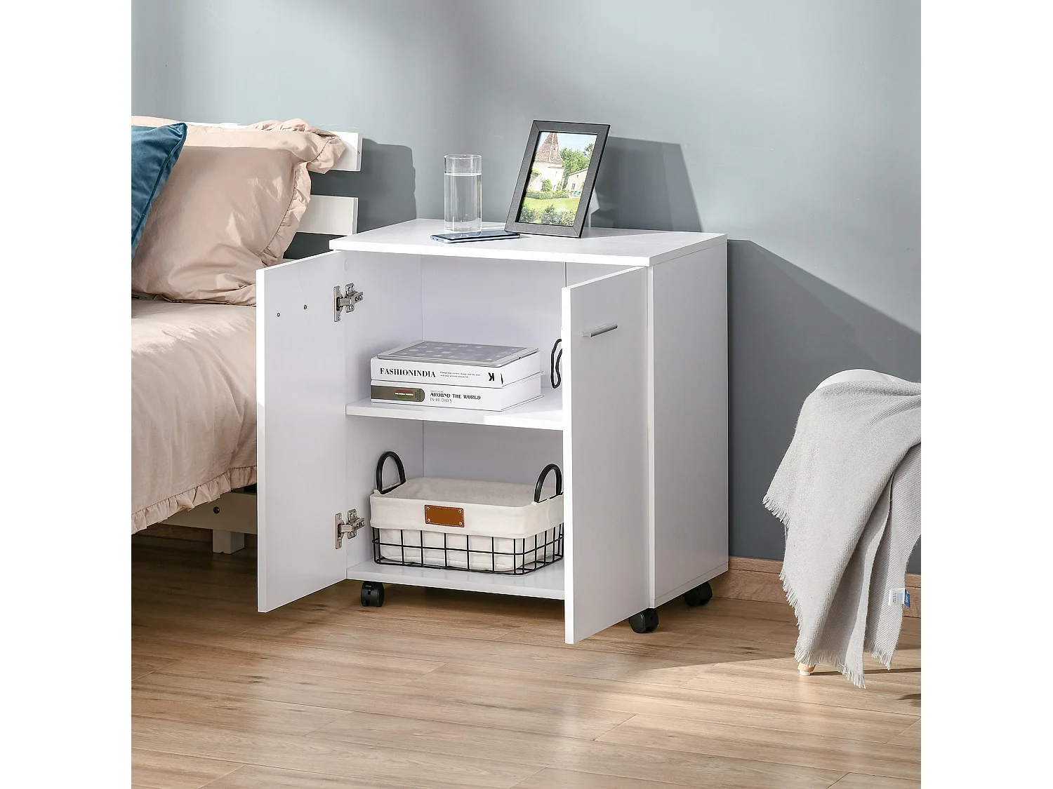 Mesa armario blanco 60x35x65cm HOMCOM